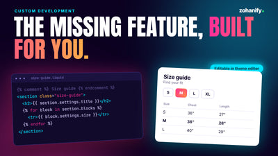 Custom Shopify section and feature development by Zohanify