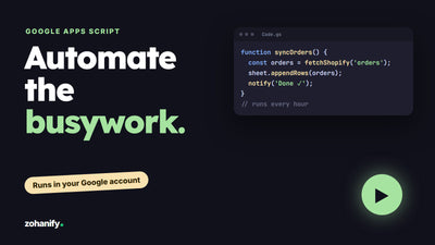 Google Apps Script automation for Shopify by Zohanify