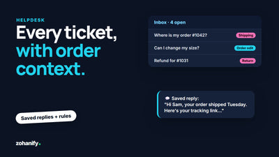 Shopify helpdesk and customer support setup by Zohanify
