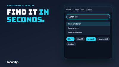 Shopify navigation, filters and search setup by Zohanify