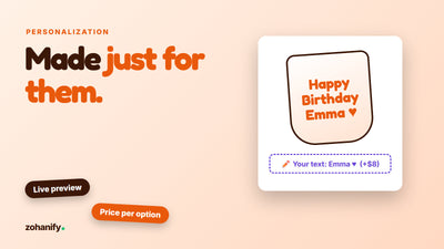 Shopify product customizer and personalization setup by Zohanify