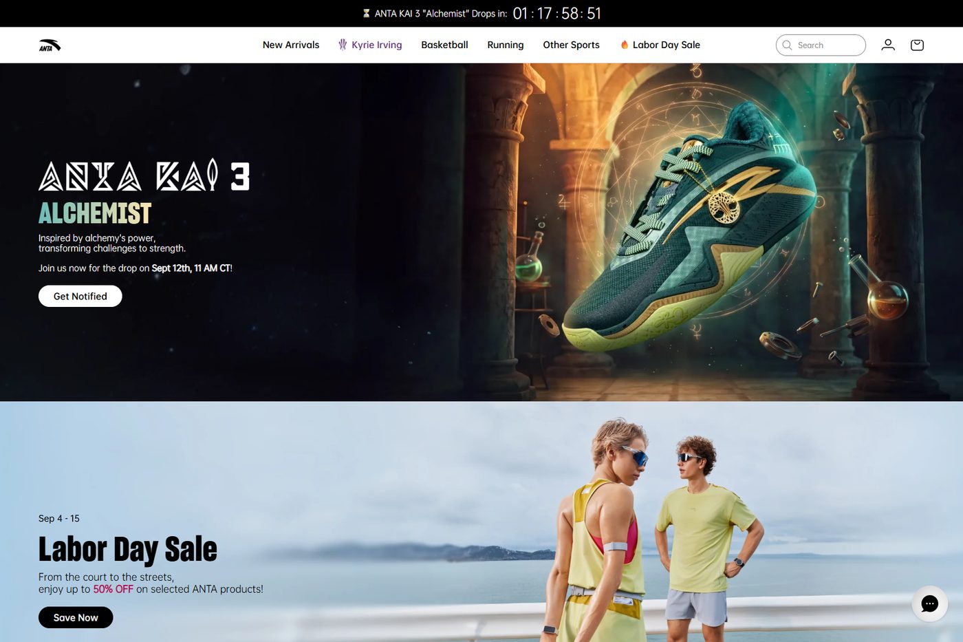 A sportswear storefront for multiple markets