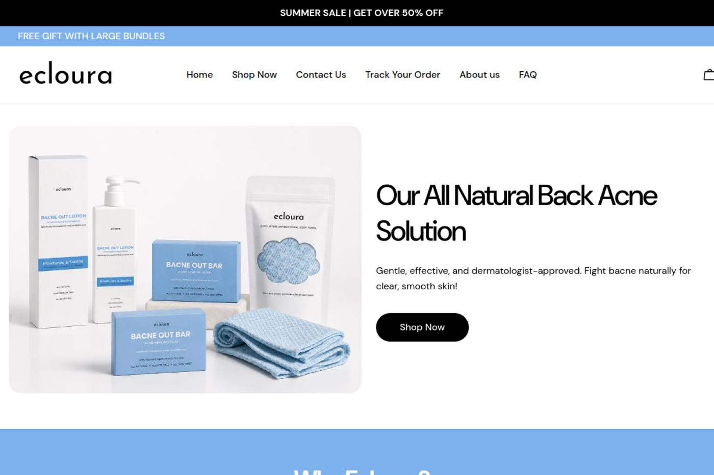A single-SKU skincare storefront