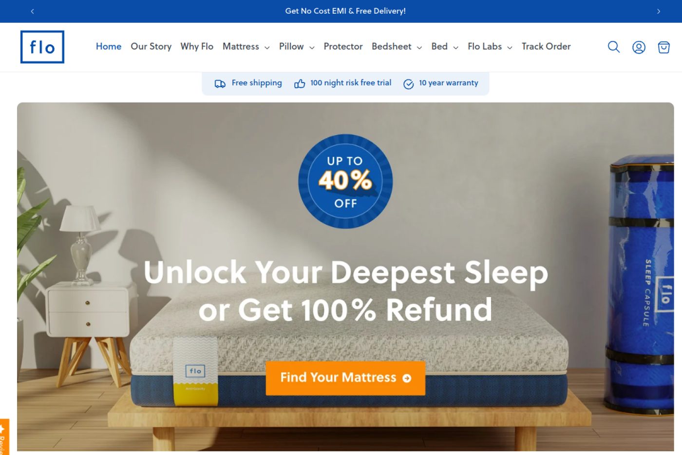 A mattress store with a guided buying flow