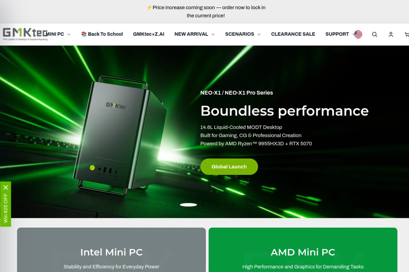 A spec-driven storefront for a mini-PC brand