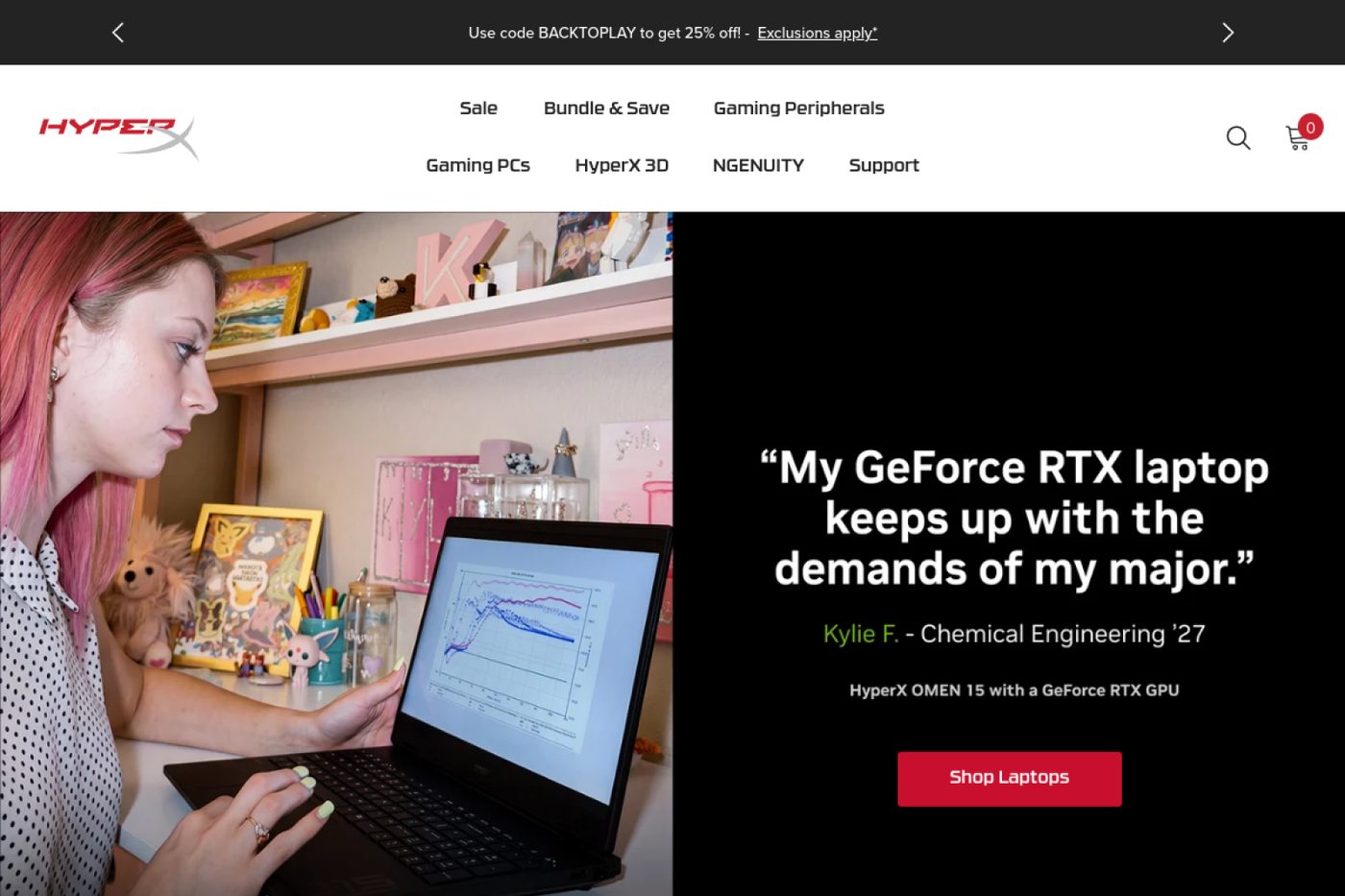 A gaming-peripherals storefront